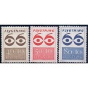 1966. Flygtning 66. AFA nr. 448F-450F postfrisk  Stemplet FDC
