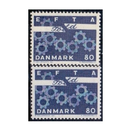 1967. EFTA, alm. + FLUOR papir. AFA nr. 453-453F postfrisk  Stemplet FDC
