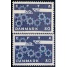 1967. EFTA, alm. + FLUOR papir. AFA nr. 453-453F postfrisk  Stemplet FDC