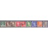 1967. Farveændringer og suppleringsværdier, alm. + FLUOR papir. AFA nr. 459F-465F postfrisk  Stemplet FDC