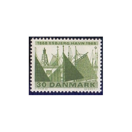1968. Esbjerg havns 100-års jubilærum. AFA nr. 469 postfrisk  Stemplet FDC