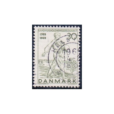 1969. Kgl. danske Landhusholdningsselskab. AFA nr. 477 postfrisk   Stemplet FDC