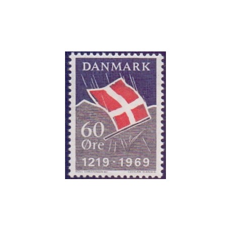 1969. Dannebrog 750 år . AFA nr. 484 postfrisk  Stemplet FDC