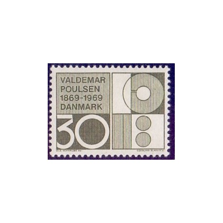 1969. Valdemar Poulsen. AFA nr. 490 postfrisk   Stemplet FDC