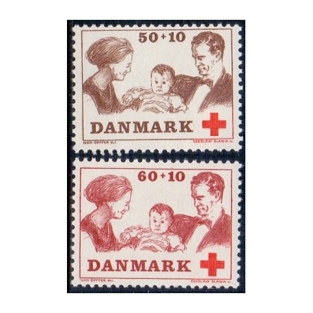 1969. Dansk Røde Kors. AFA nr. 491-92 postfrisk   Stemplet FDC