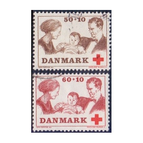 1969. Dansk Røde Kors. AFA nr. 491-92 postfrisk   Stemplet FDC