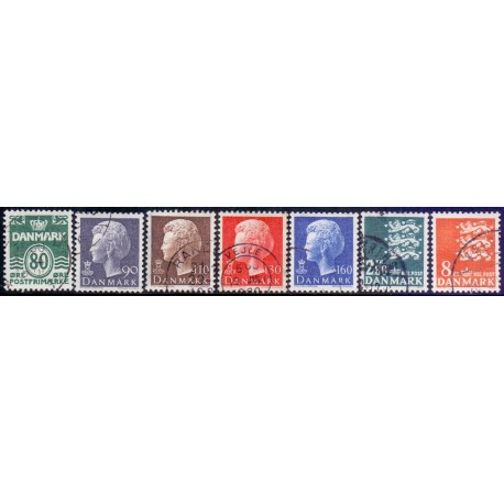 1979. Farveændringer og  suppleringsværdier. AFA nr. 675-81 postfrisk  stemplet FDC