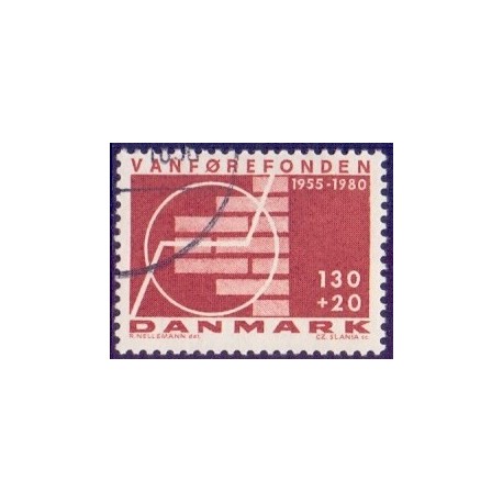 1980. Vanførefondens 25 års jubilæum. AFA nr. 694 postfrisk  stemplet FDC
