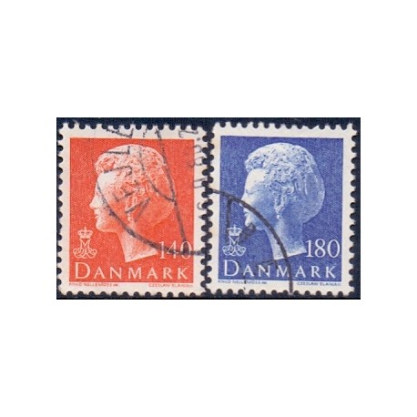 1980. Farveændringer og  suppleringsværdier. AFA nr. 698-99 postfrisk  stemplet FDC