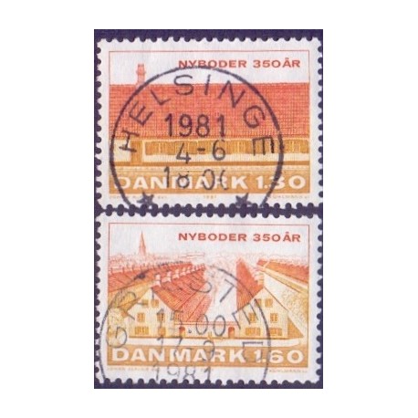 1981. Nyboder 350 år. AFA nr. 725-26 postfrisk   Stemplet FDC