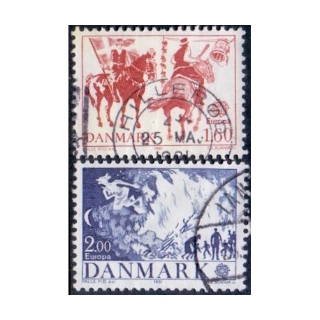 1981. Europamærker / CEPT. AFA nr. 727-28 postfrisk   Stemplet FDC
