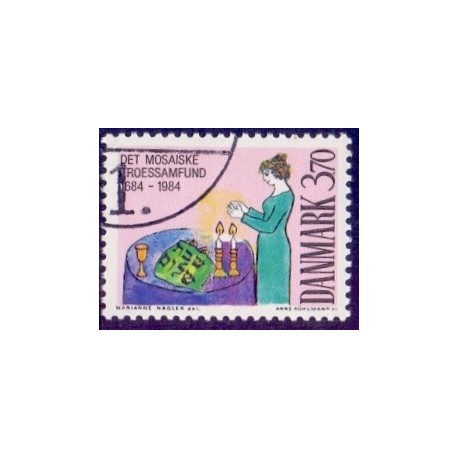 1984. Mosaisk Troessamfund. AFA nr. 815 postfrisk  Stemplet FDC