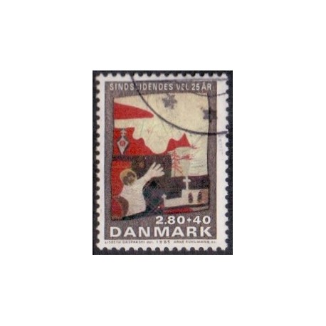 1985. Sindslidendes vel. AFA nr. 843 postfrisk    Stemplet FDC