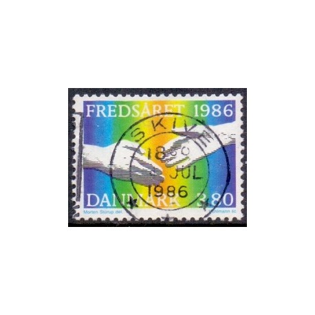 1986. International fredsår. AFA nr. 857 postfrisk  Stemplet FDC