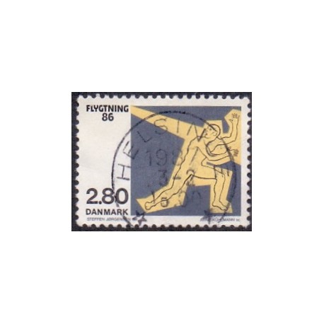 1986. Flygtning 86. AFA nr. 872 postfrisk   Stemplet FDC