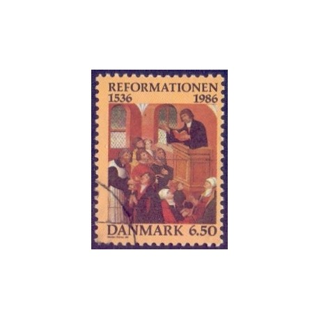 1986. Reformationen 450 år. AFA nr. 874 postfrisk   Stemplet FDC