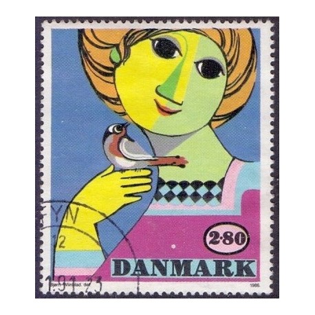 1986. Kunst af Bjørn Wiinblad. AFA nr. 849 postfrisk    Stemplet FDC