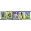 1986. Fugle. AFA nr. 864-68 enkeltmærker postfrisk  Stemplet FDC
