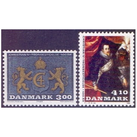 1988. Kong Christian. AFA nr. 903-04 postfrisk   Stemplet FDC