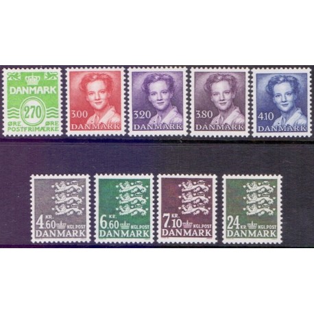1988. Suppleringsværdier. AFA nr. 894-902 postfrisk  Stemplet FDC