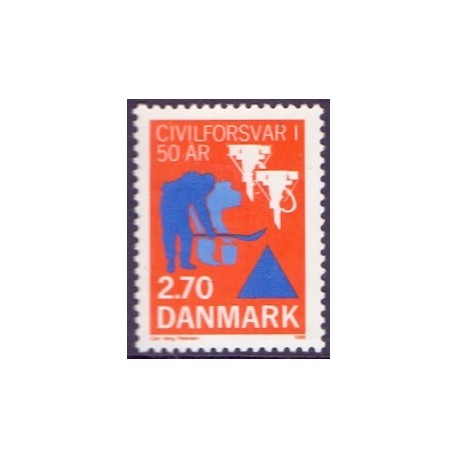 1988. Civilforsvarsstyrelsens 50 år. AFA nr. 908 postfrisk  Stemplet FDC