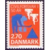 1988. Civilforsvarsstyrelsens 50 år. AFA nr. 908 postfrisk  Stemplet FDC