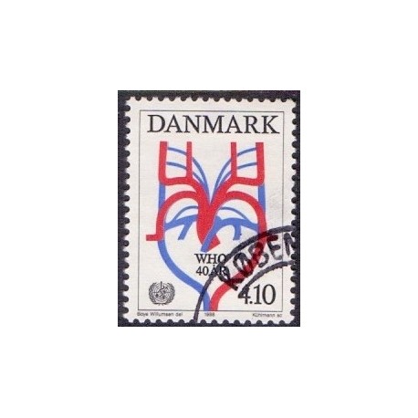 1988. WHO 40 år. AFA nr. 909 postfrisk  Stemplet FDC