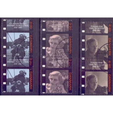 1989. Dansk Film. AFA nr. 946-48 postfrisk enkeltmærker   Stemplet FDC