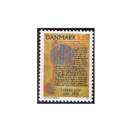 1991. Jyske lov 750 år. AFA nr. 991 postfrisk       Stemplet FDC