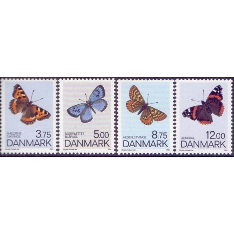 1993. Sommerfugle.  AFA nr. 1037-40 postfrisk      Stemplet FDC