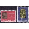 1993. Danefæ. Guldgubber.  AFA nr. 1035-36 postfrisk      Stemplet FDC