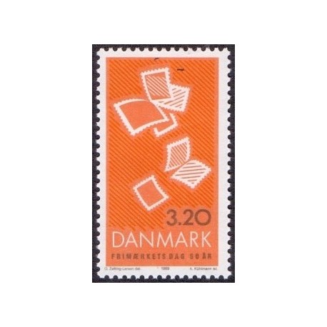1989. Frimærkets dag 50 år. AFA nr. 951 postfrisk    Stemplet FDC