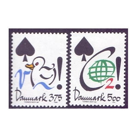 1994. Aktuelle emner. AFA nr. 1060-61 postfrisk    Stemplet FDC