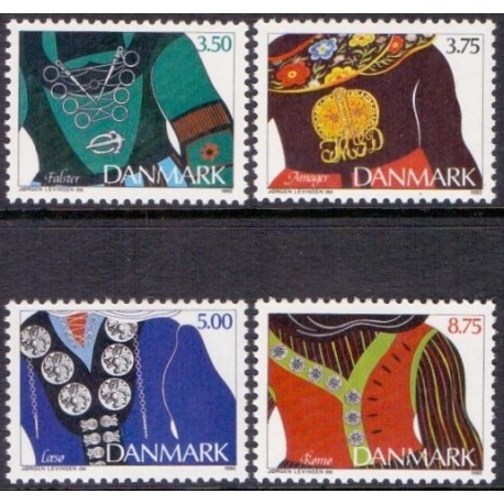 1993. Almuesmykker. AFA nr. 1053-56 postfrisk     Stemplet FDC
