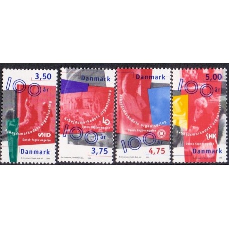1998. Arbejdsmarkedets organisering. AFA nr. 1164-67 postfrisk       Stemplet FDC