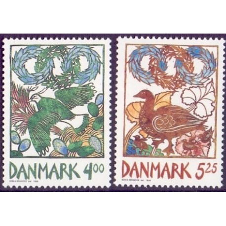 1999. Forårsbebudere. AFA nr. 1204-05 postfrisk      Stemplet FDC