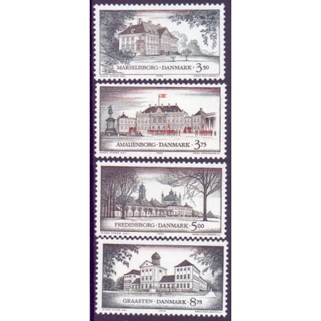 1994. Danske slotte. AFA nr. 1062-65 postfrisk     Stemplet FDC