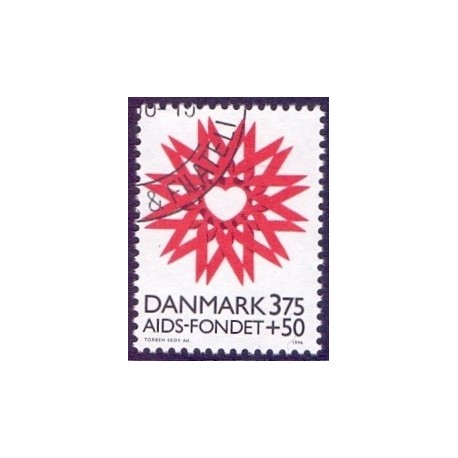 1996. AIDS-Fondet. AFA nr. 1130 stemplet  Stemplet FDC