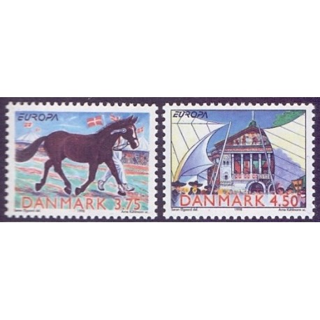 1998. Europamærker / CEPT. AFA nr. 1184-85 postfrisk      Stemplet FDC