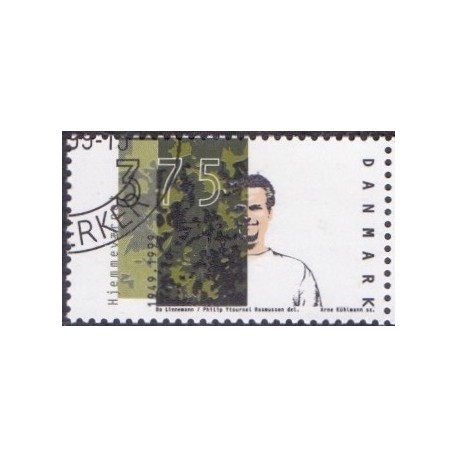 1999. Hjemmeværnet 50 år. AFA nr. 1207 postfrisk     Stemplet FDC