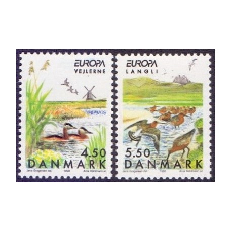 1999. Europamærker / CEPT. AFA nr. 1209-10 postfrisk     Stemplet FDC