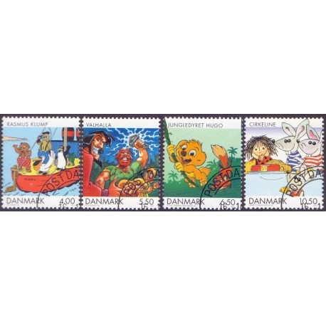2002. Tegneserier, og film for børn, AFA 1307-10, komplet postfrisk Stemplet