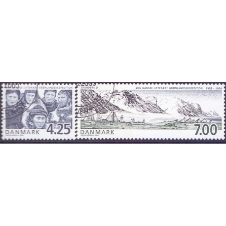 2003. Grønlandsekspeditionen, AFA 1346-47, postfrisk Stemplet FDC