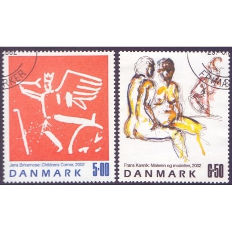 2002. Frimærkekunst, AFA 1330-31, postfrisk Stemplet