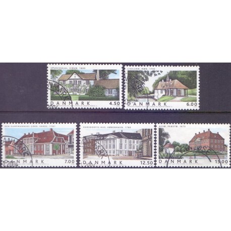 2004. Danske boliger III, AFA 1378-82, postfrisk Stemplet FDC