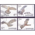 2004. Rovfugle i Danmark, AFA 1409-12, postfrisk Stemplet FDC