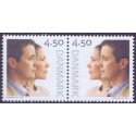 2004. Kongeligt bryllup, AFA 1388-89, postfrisk parstykke Stemplet FDC