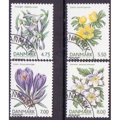2006. Forårsblomster, AFA nr. 1455-58, postfrisk Stemplet FDC