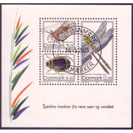 2003. Indsekter, AFA 1355, postfrisk miniark Stemplet FDC