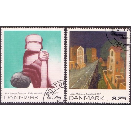 2007. Frimærkekunst, AFA nr. 1508-09, postfrisk  Stemplet FDC